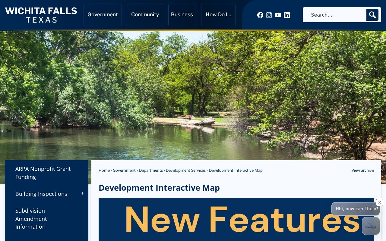 Wichita Falls neighbors context in the City Development Interactive Map