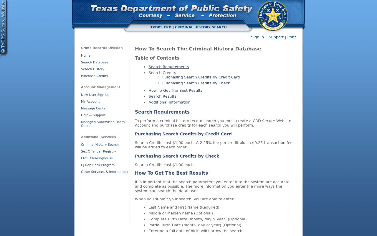 Wichita Falls resident lookup using Texas DPS name-search instructions