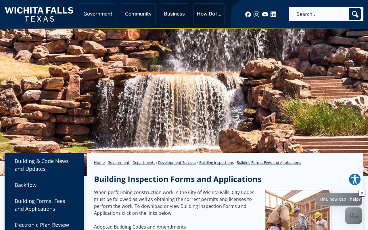 Wichita Falls street directory Building Permits page